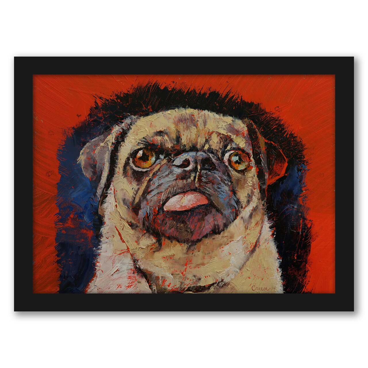 Pug Dog Portrait by Michael Creese Frame  - Americanflat